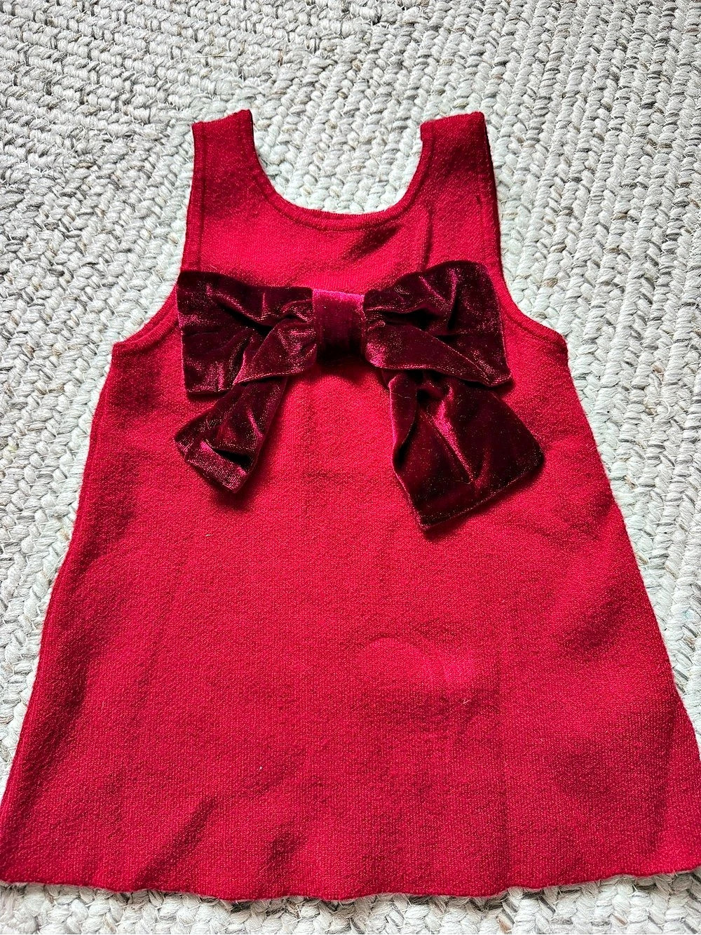 Christmas Zara Girls Red Bow Dress Size 2Y Like New
